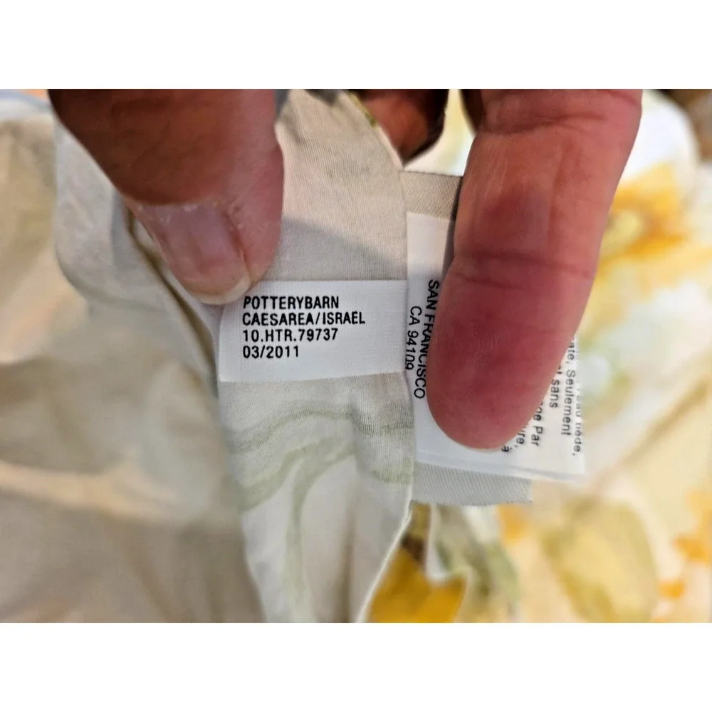 Pottery Barn Sunflower Floral Duvet Full Queen 2 Shams Cottagecore Yellow 3pc